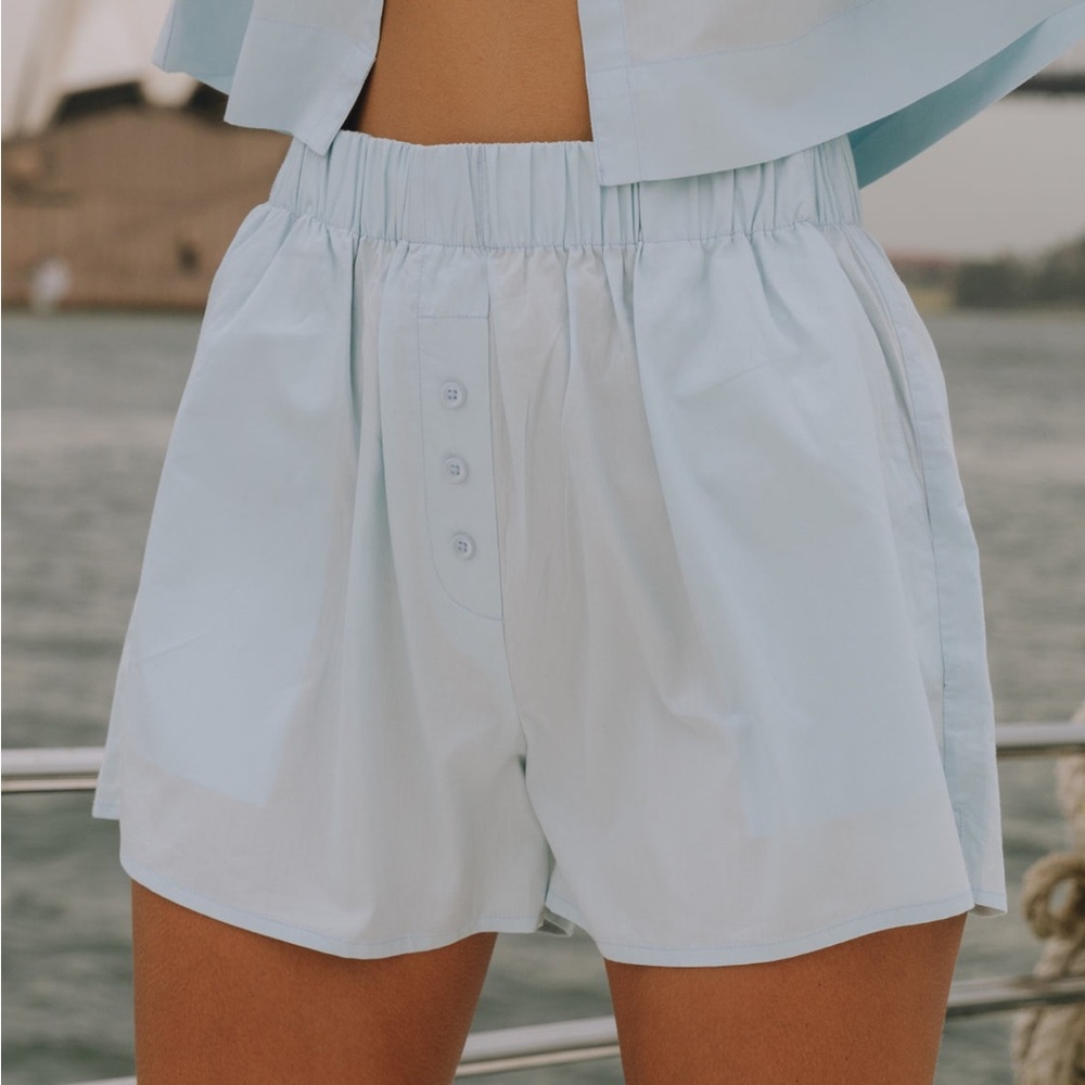 daily drills poplin resort shorts light blue